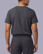 Men's One-Pocket V-neck Scrub Top Pewter - Scrubloop