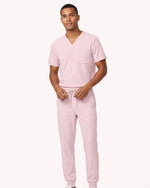 Men's One-Pocket V-neck Scrub Top Rose Quartz - Scrubloop