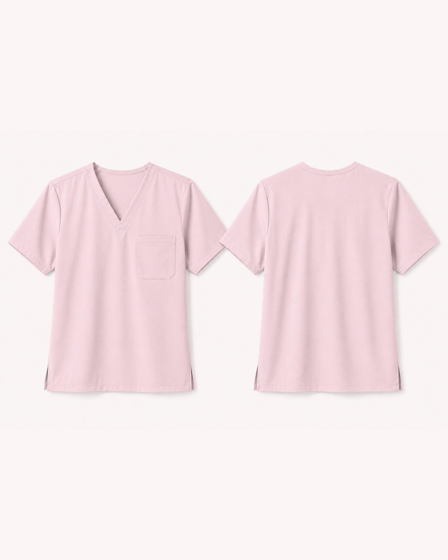 Men's One-Pocket V-neck Scrub Top Rose Quartz - Scrubloop