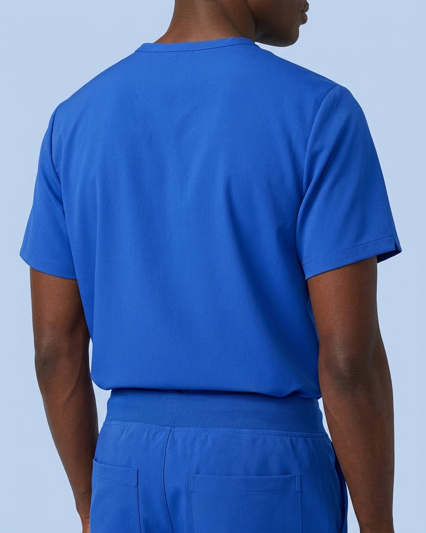Men's One-Pocket V-neck Scrub Top Royal Blue - Scrubloop