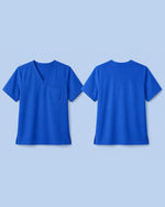 Men's One-Pocket V-neck Scrub Top Royal Blue - Scrubloop