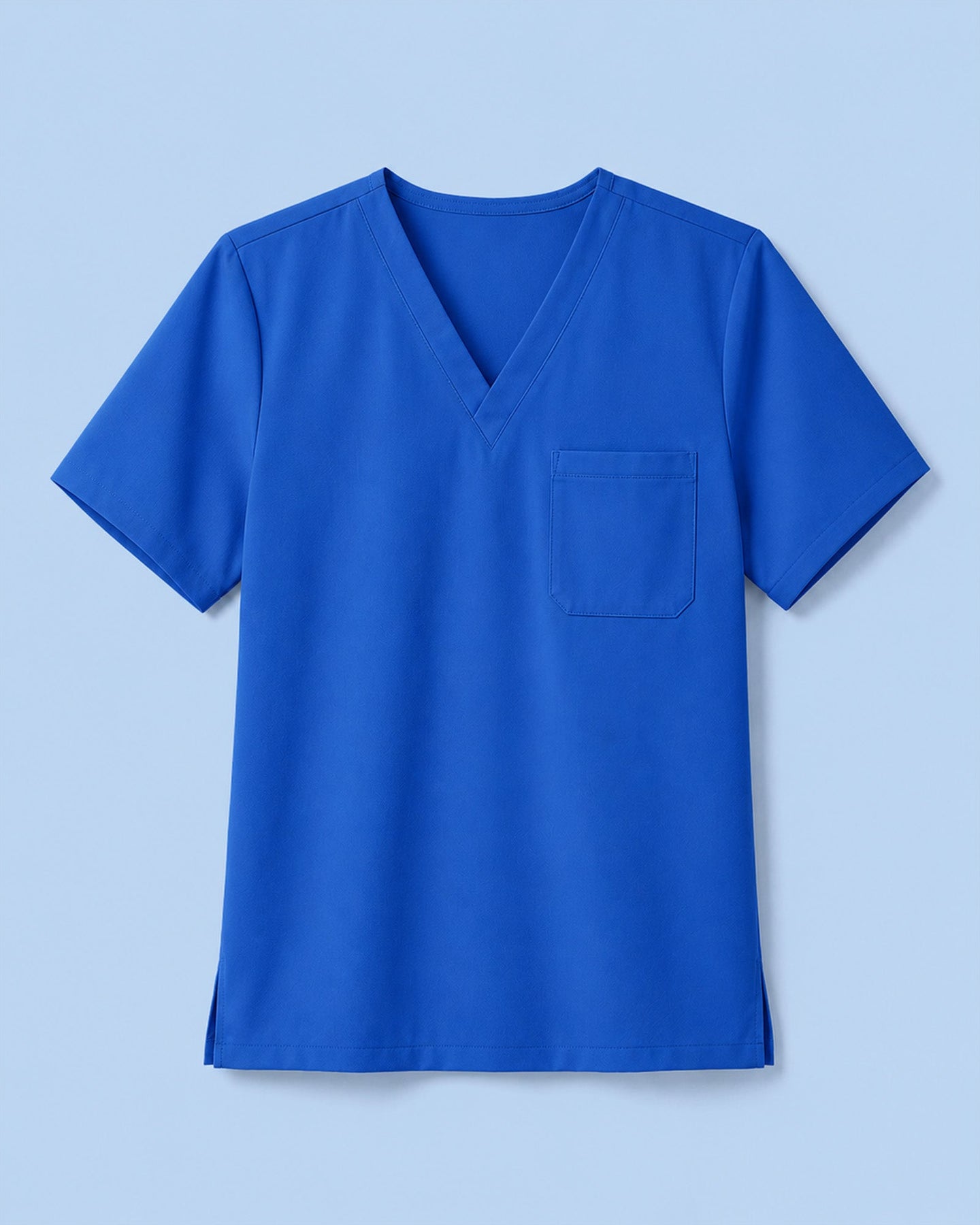 Men's One-Pocket V-neck Scrub Top Royal Blue - Scrubloop