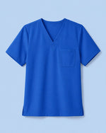 Men's One-Pocket V-neck Scrub Top Royal Blue - Scrubloop