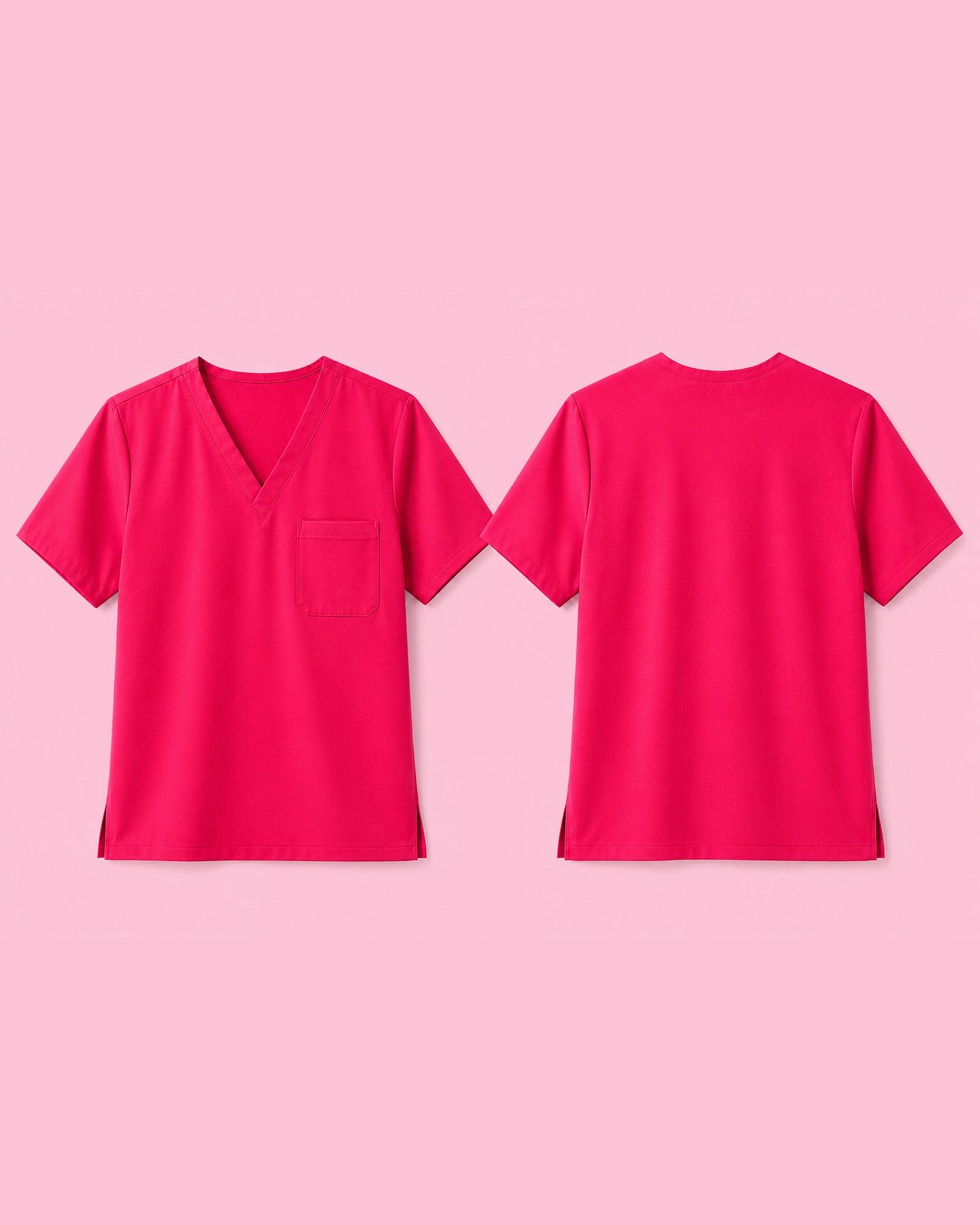 Men's One-Pocket V-neck Scrub Top Sangria - Scrubloop