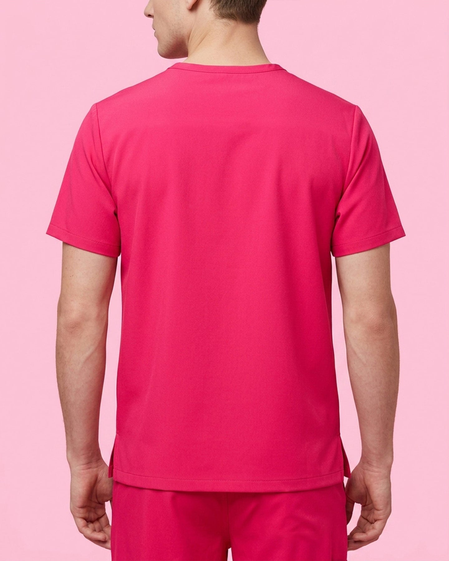Men's One-Pocket V-neck Scrub Top Sangria - Scrubloop