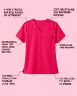 Men's One-Pocket V-neck Scrub Top Sangria - Scrubloop