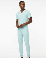 Men's One-Pocket V-neck Scrub Top Sky Blue - Scrubloop