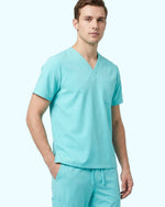 Men's One-Pocket V-neck Scrub Top Surf - Scrubloop
