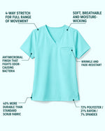 Men's One-Pocket V-neck Scrub Top Surf - Scrubloop