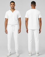 Men's One-Pocket V-neck Scrub Top White - Scrubloop