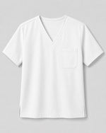 Men's One-Pocket V-neck Scrub Top White - Scrubloop