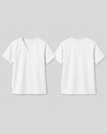 Men's One-Pocket V-neck Scrub Top White - Scrubloop