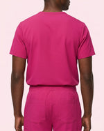 Men's One-Pocket V-neck Scrub Top Wild Berry - Scrubloop