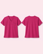 Men's One-Pocket V-neck Scrub Top Wild Berry - Scrubloop