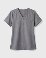 Women's One-Pocket V-neck Scrub Top Heather Gray
