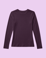 Women's Ribbed Long-Sleeve Underscrub Deep Eggplant