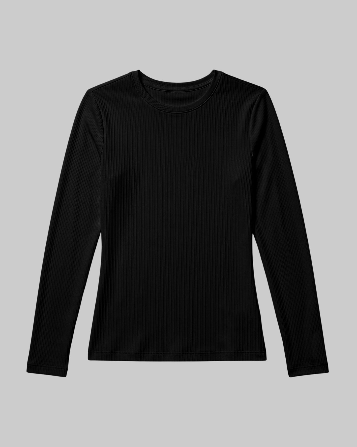 Women's Ribbed Long-Sleeve Underscrub Black