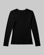 Women's Ribbed Long-Sleeve Underscrub Black