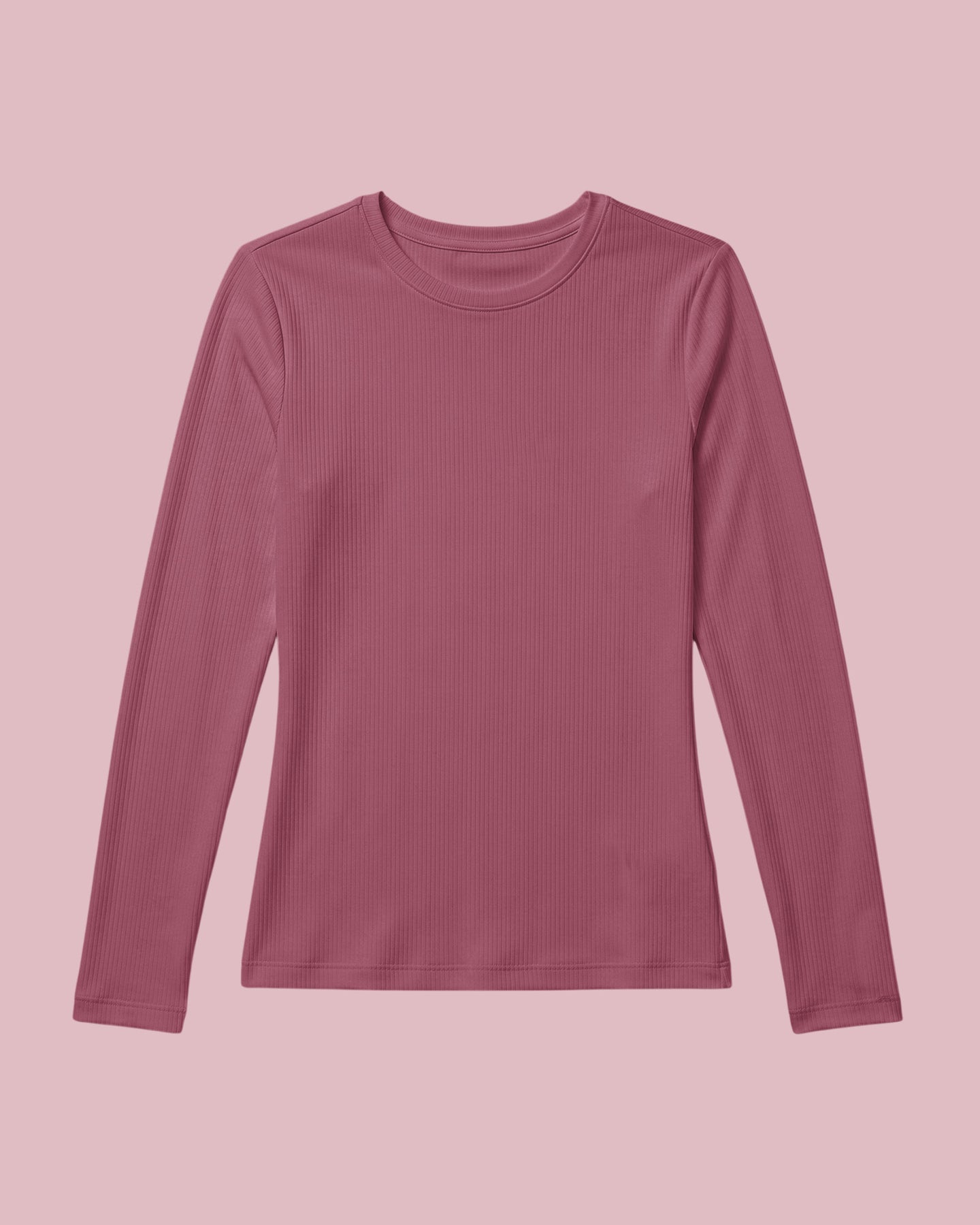 Women's Ribbed Long-Sleeve Underscrub Mauve