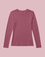 Women's Ribbed Long-Sleeve Underscrub Mauve