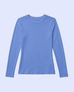 Women's Ribbed Long-Sleeve Underscrub in Ceil Blue