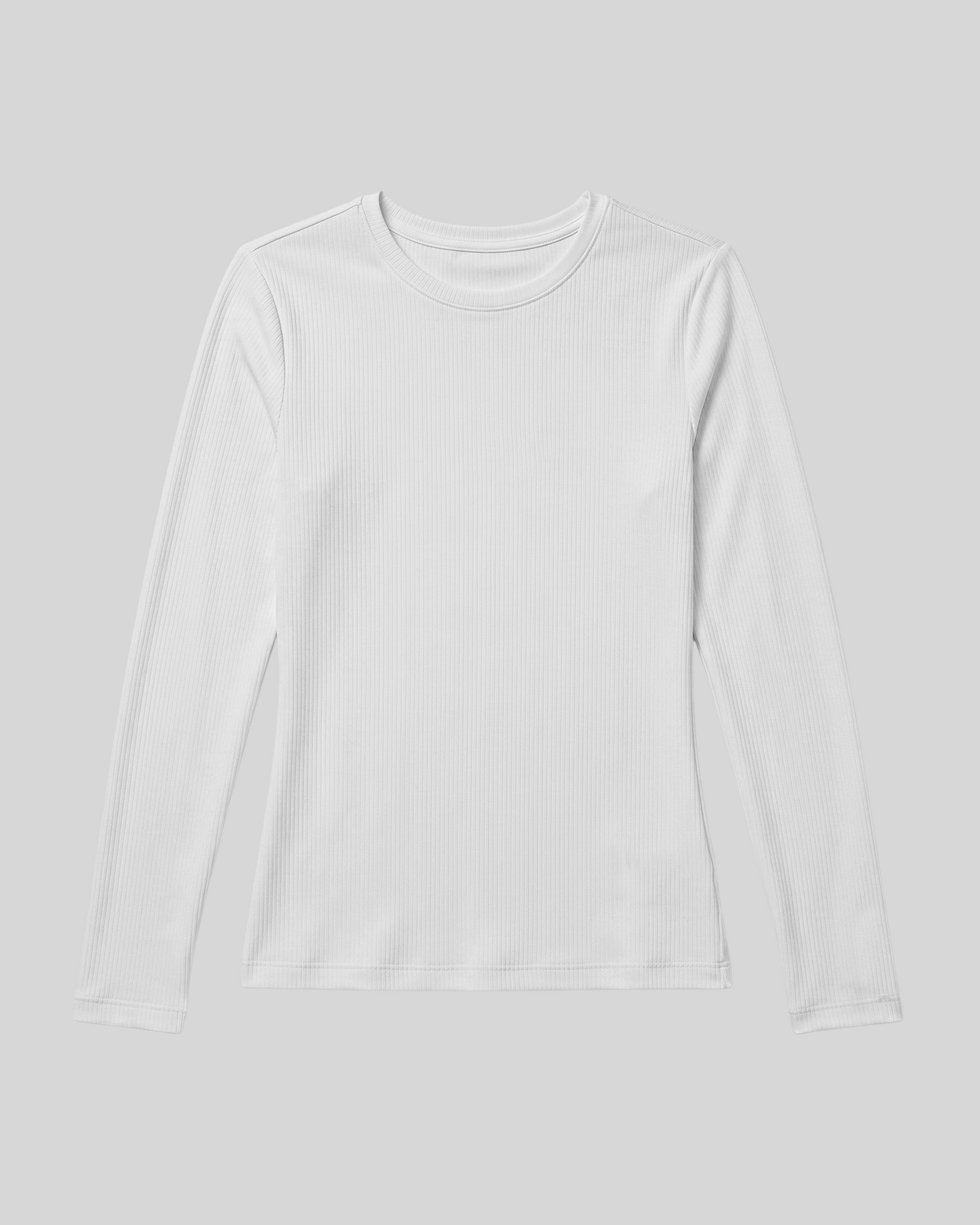 Women's Ribbed Long-Sleeve Underscrub White