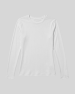 Women's Ribbed Long-Sleeve Underscrub White