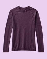 Women's Seamless Long-sleeve Underscrub Deep Eggplant