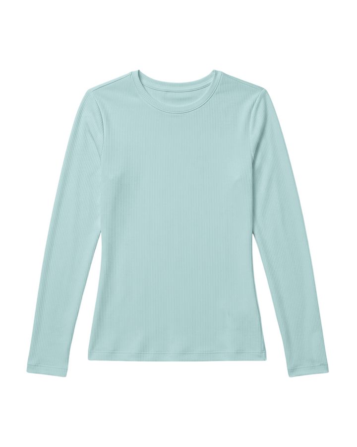 Women's Ribbed Long-Sleeve Underscrub Sky Blue