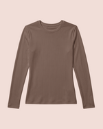 Women's Ribbed Long-Sleeve Underscrub Mocha