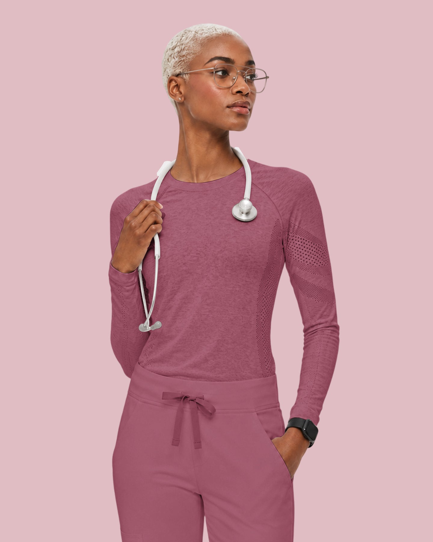 Women's Seamless Long-sleeve Underscrub Mauve