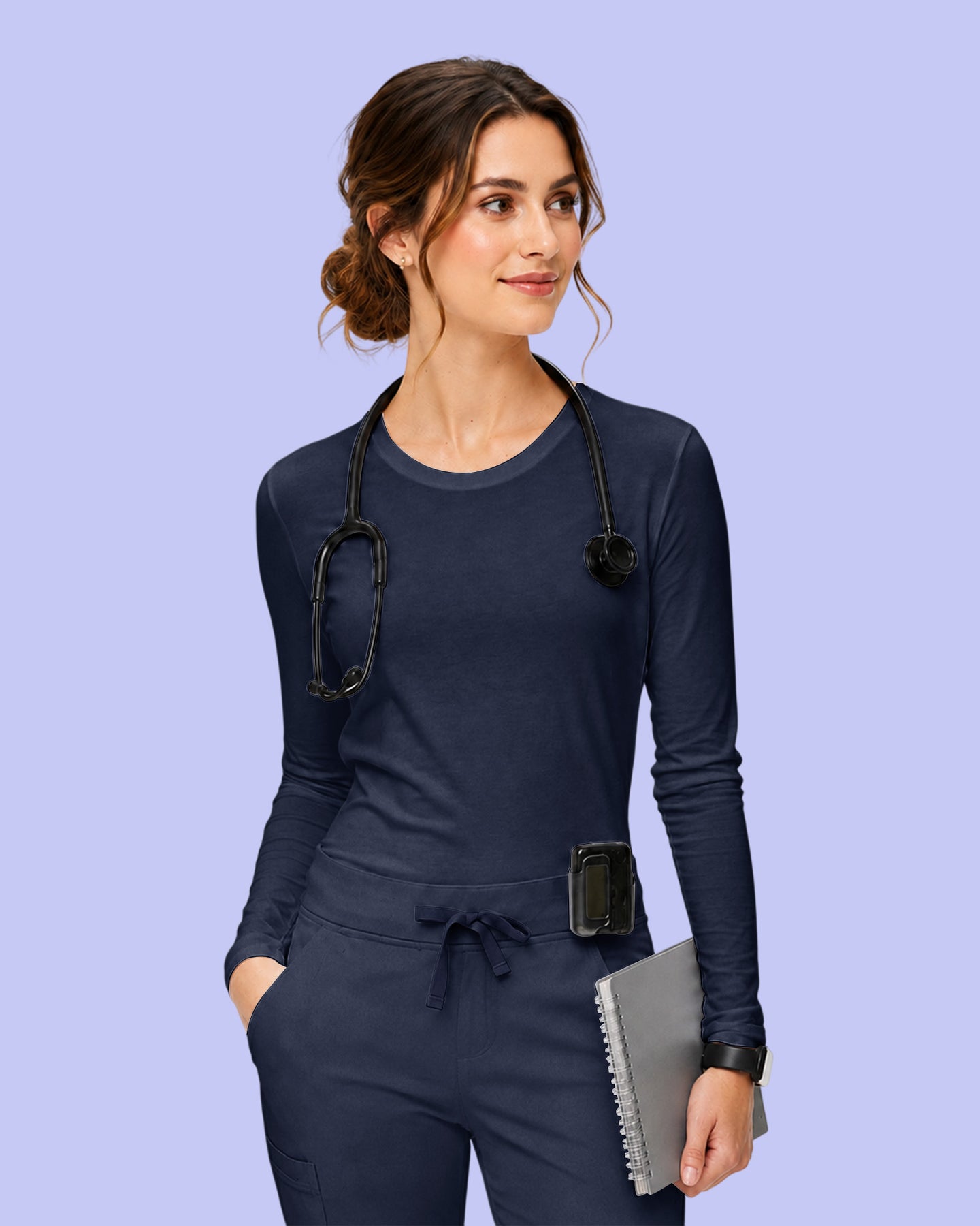 Women's Supersoft Long-Sleeve Underscrub Navy