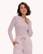 Women's Ribbed Long-Sleeve Underscrub Rose Quartz