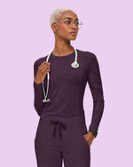 Women's Seamless Long-sleeve Underscrub Deep Eggplant