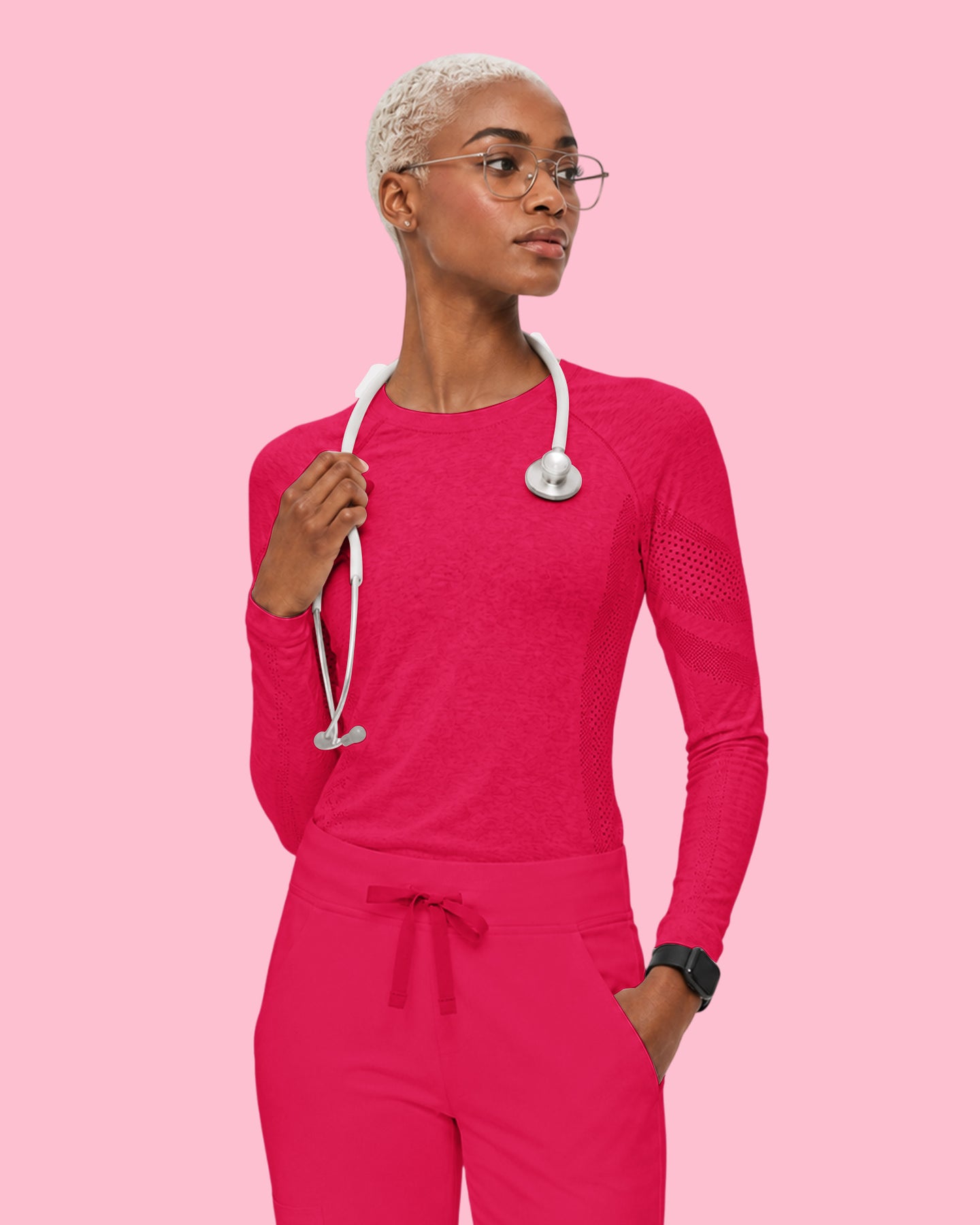 Women's Seamless Long-sleeve Underscrub Sangria