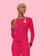 Women's Seamless Long-sleeve Underscrub Sangria