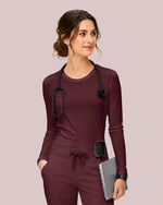 Women's Supersoft Long-Sleeve Underscrub Burgundy