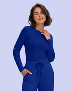 Women's Ribbed Long-Sleeve Underscrub Galaxy Blue