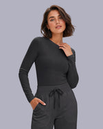 Women's Ribbed Long-Sleeve Underscrub Pewter