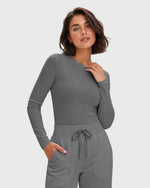 Women's Ribbed Long-Sleeve Underscrub Heather Gray
