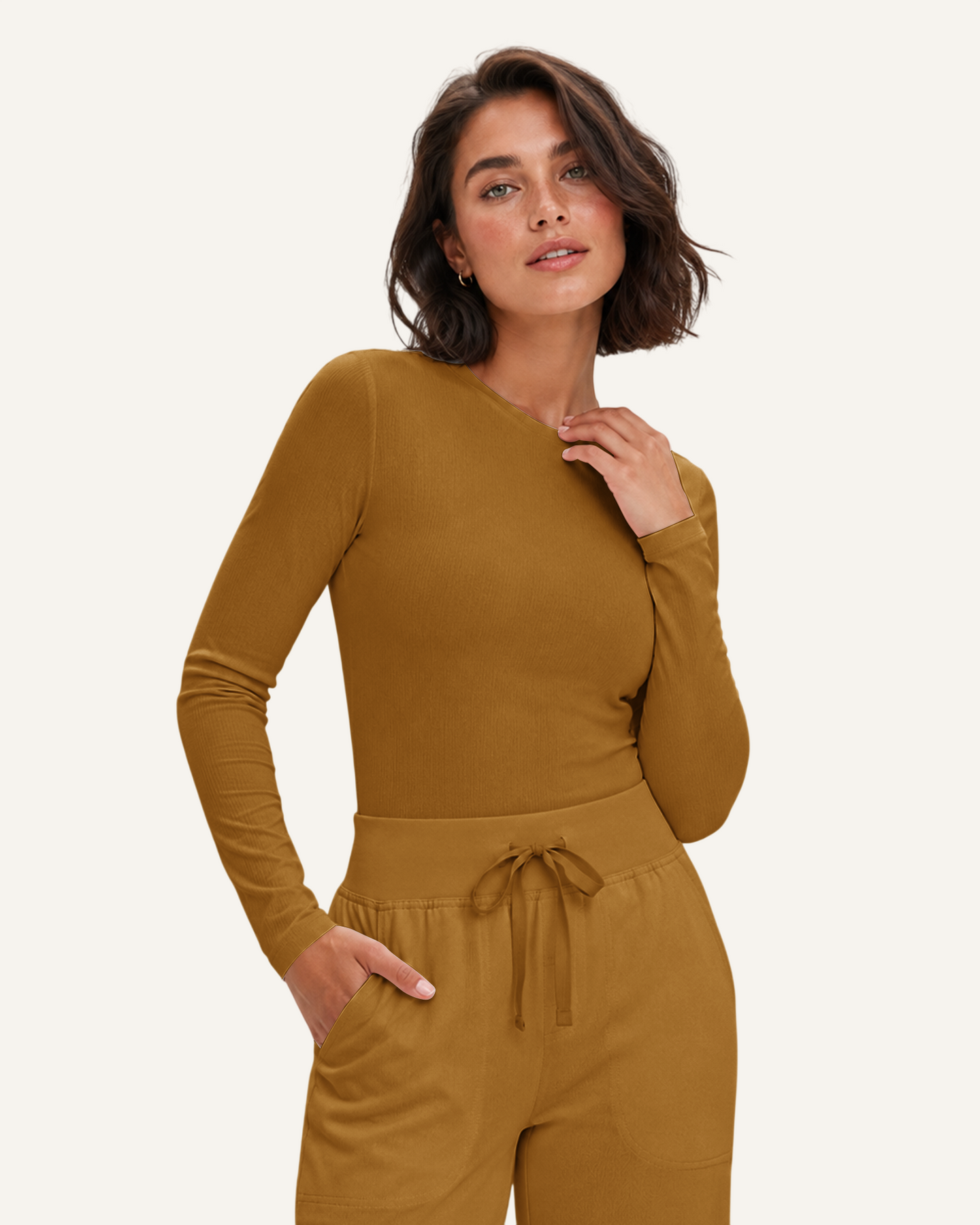 Women's Ribbed Long-Sleeve Underscrub Cider