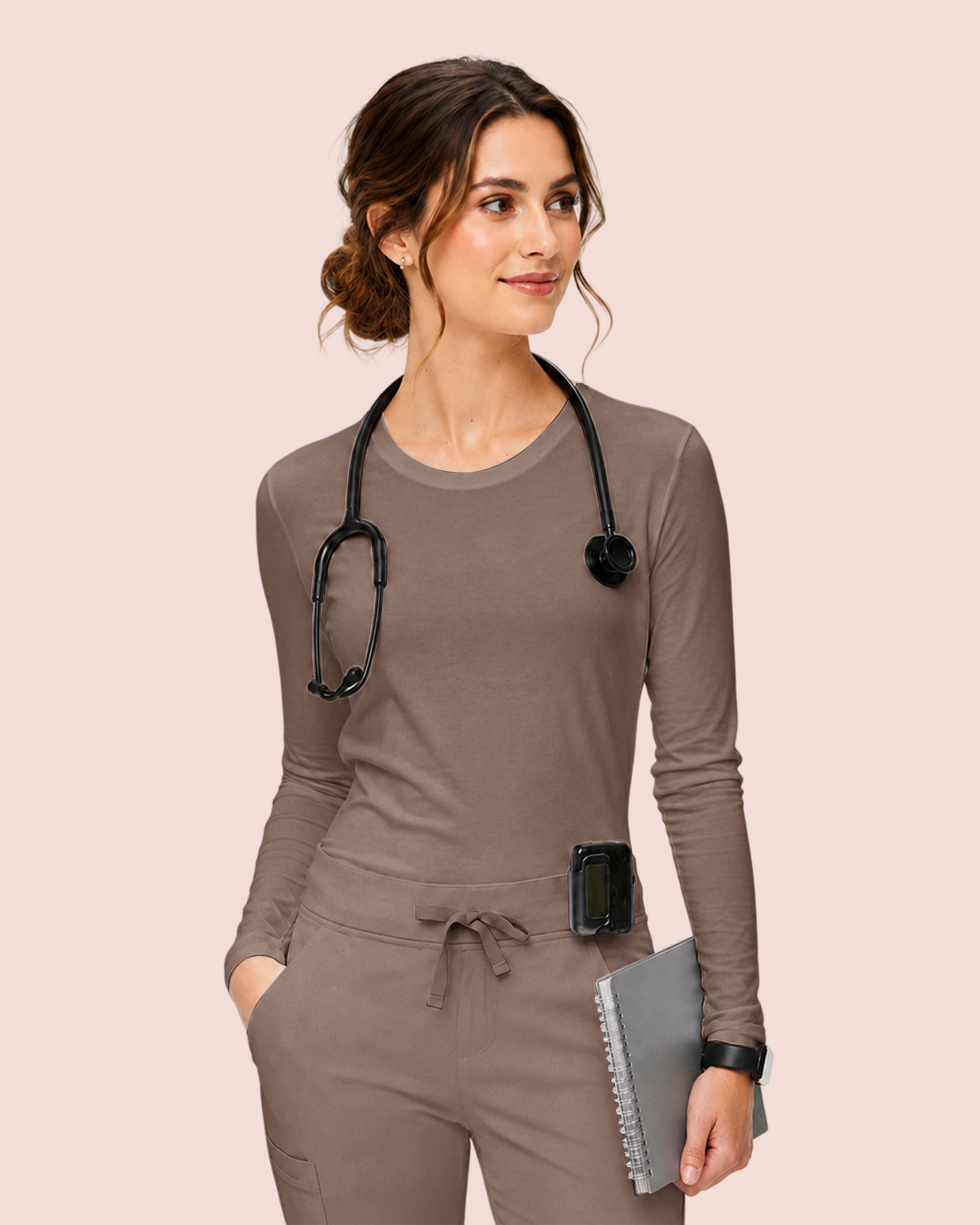 Women's Supersoft Long-Sleeve Underscrub Mocha