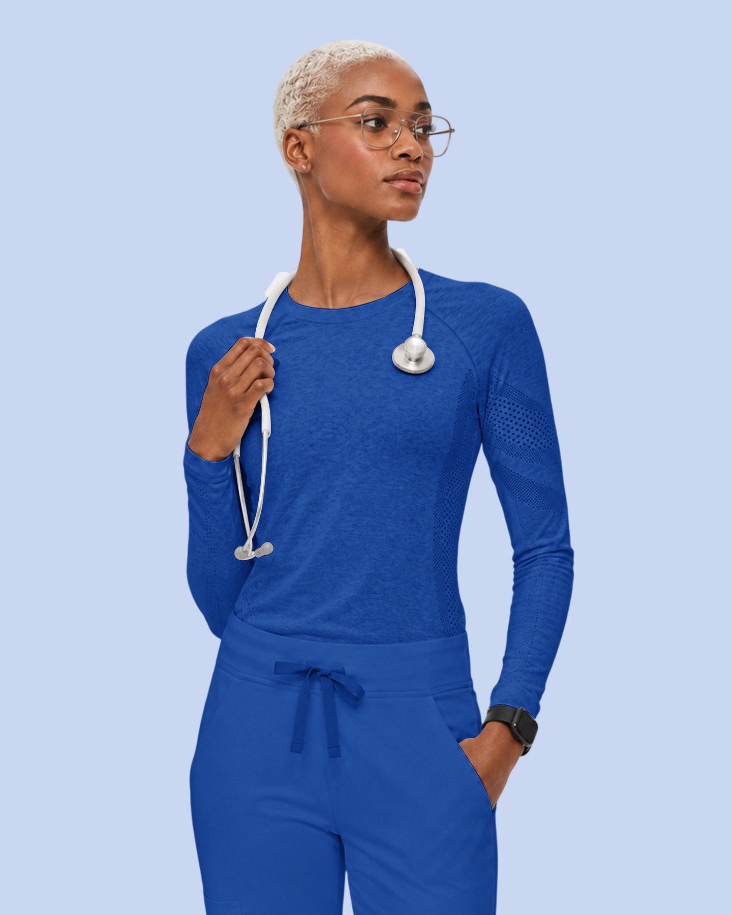 Women's Seamless Long-sleeve Underscrub Royal Blue