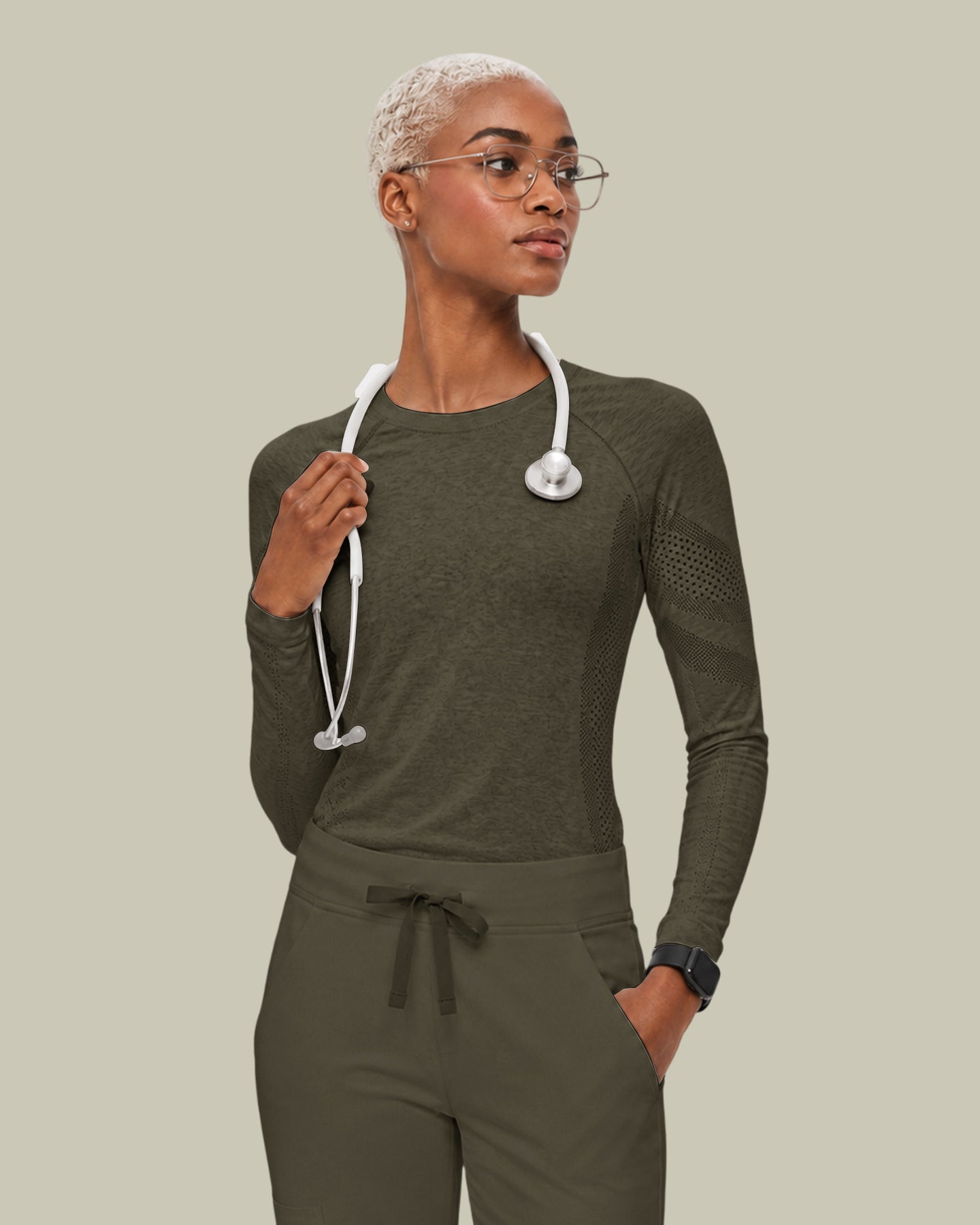 Women's Seamless Long-sleeve Underscrub Olive
