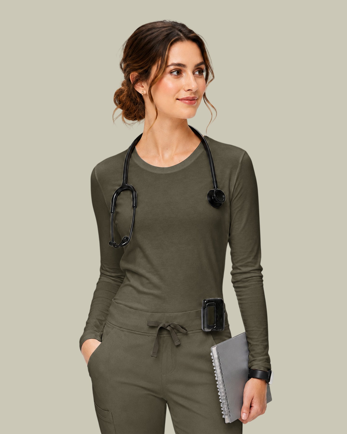 Women's Supersoft Long-Sleeve Underscrub Olive