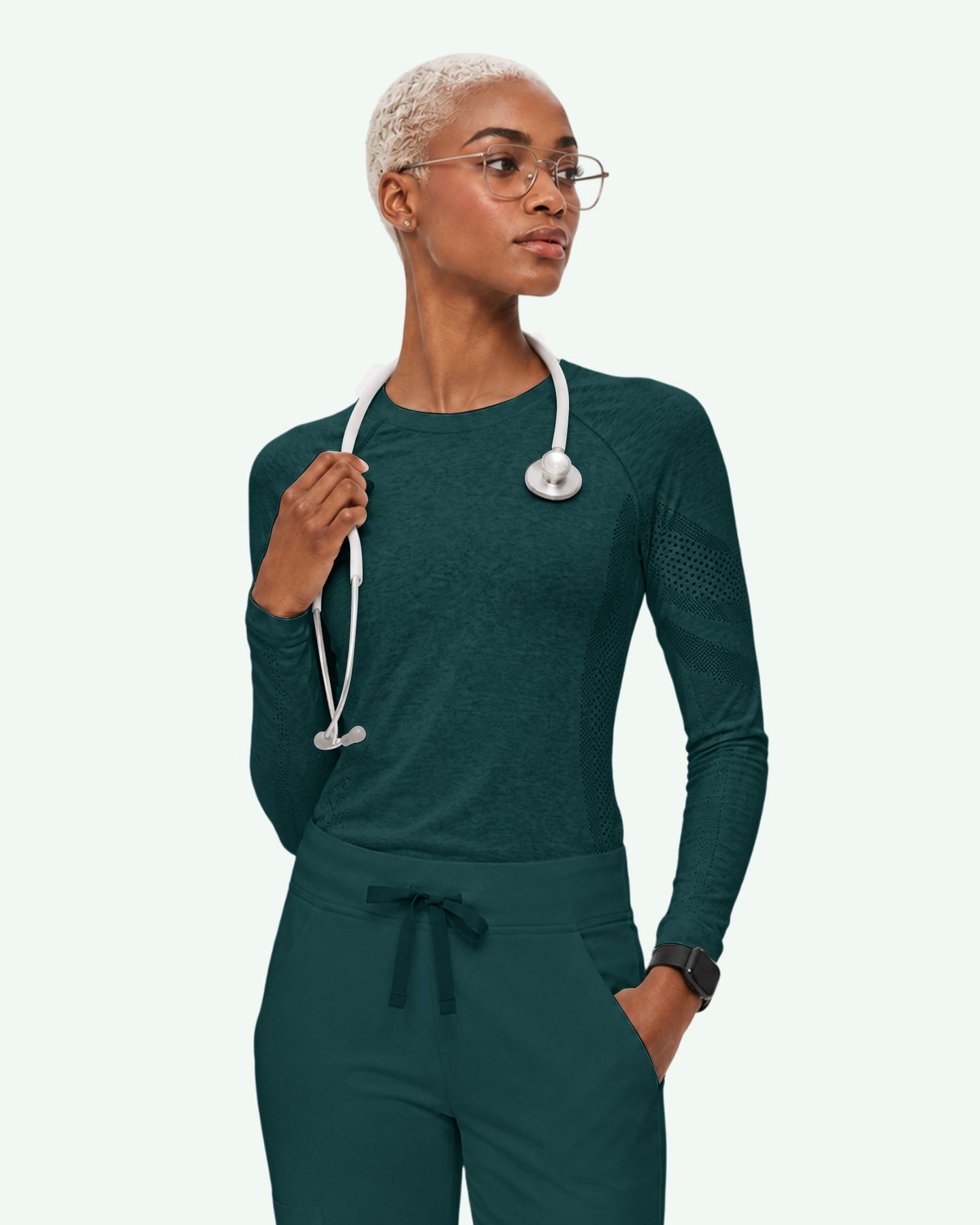 Women's Seamless Long-sleeve Underscrub Midnight Green