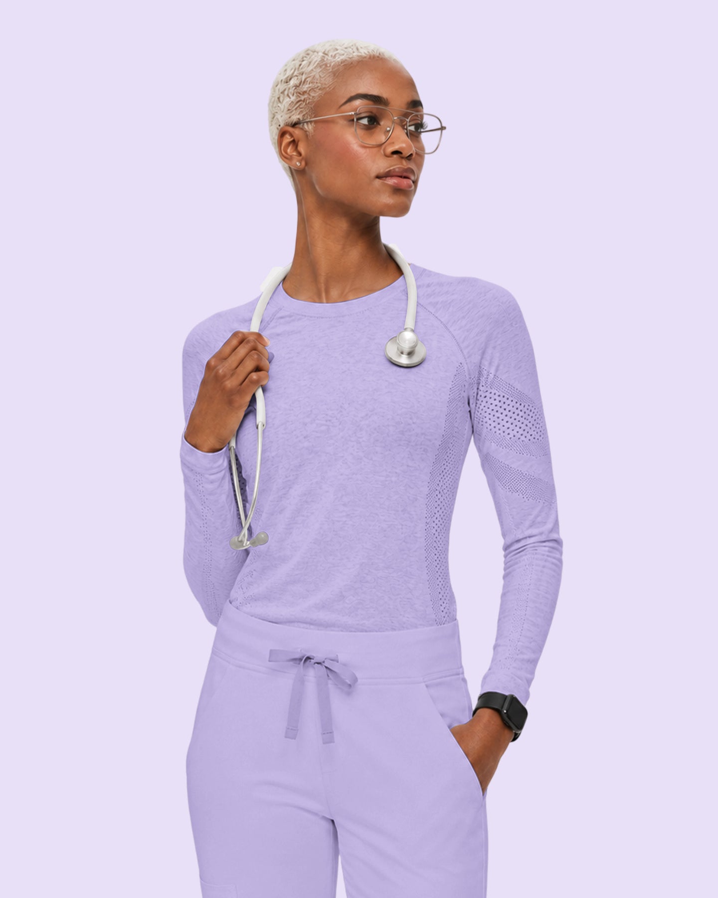 Women's Seamless Long-sleeve Underscrub Lavender