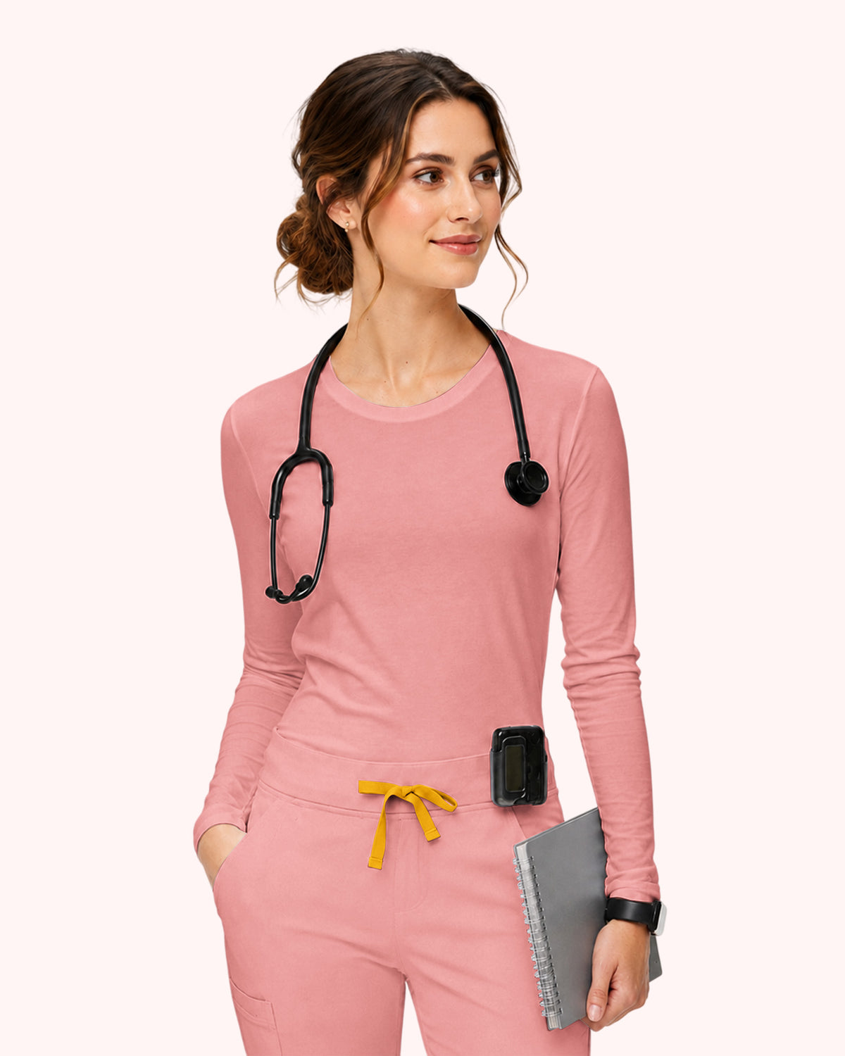 Supersoft Long-Sleeve Underscrub Candlelight Peach