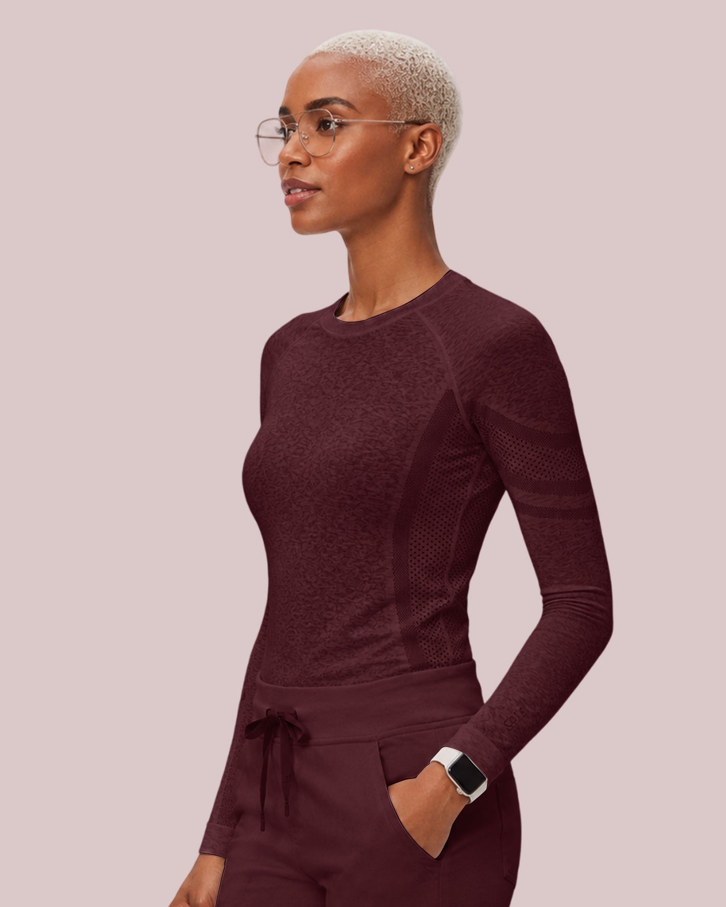 Women's Seamless Long-sleeve Underscrub Burgundy