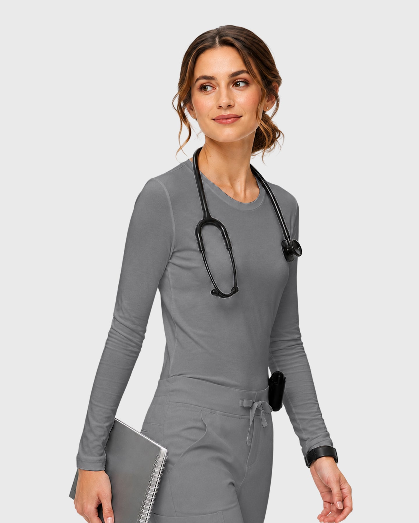 Women's Supersoft Long-Sleeve Underscrub Heather Gray